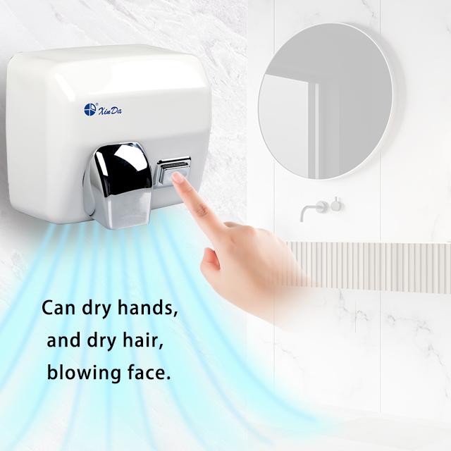 El secador de manos montado en la pared Xinda GSQ 250C Sensor de inducción infrarrojo automático de acero inoxidable blanco 
