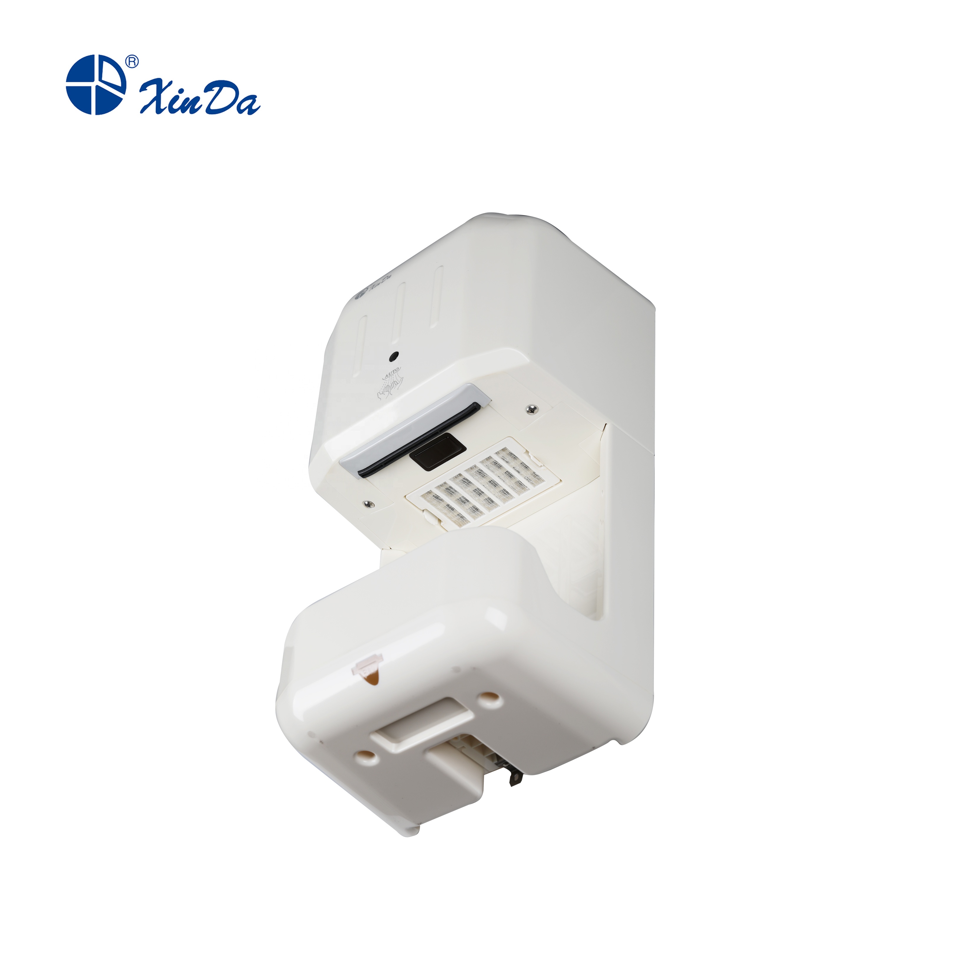 El secador de manos Xinda GSQ 88 elegante (blanco) sensor de inducción de infrarrojos automático con colector de bandeja de agua montado en la pared