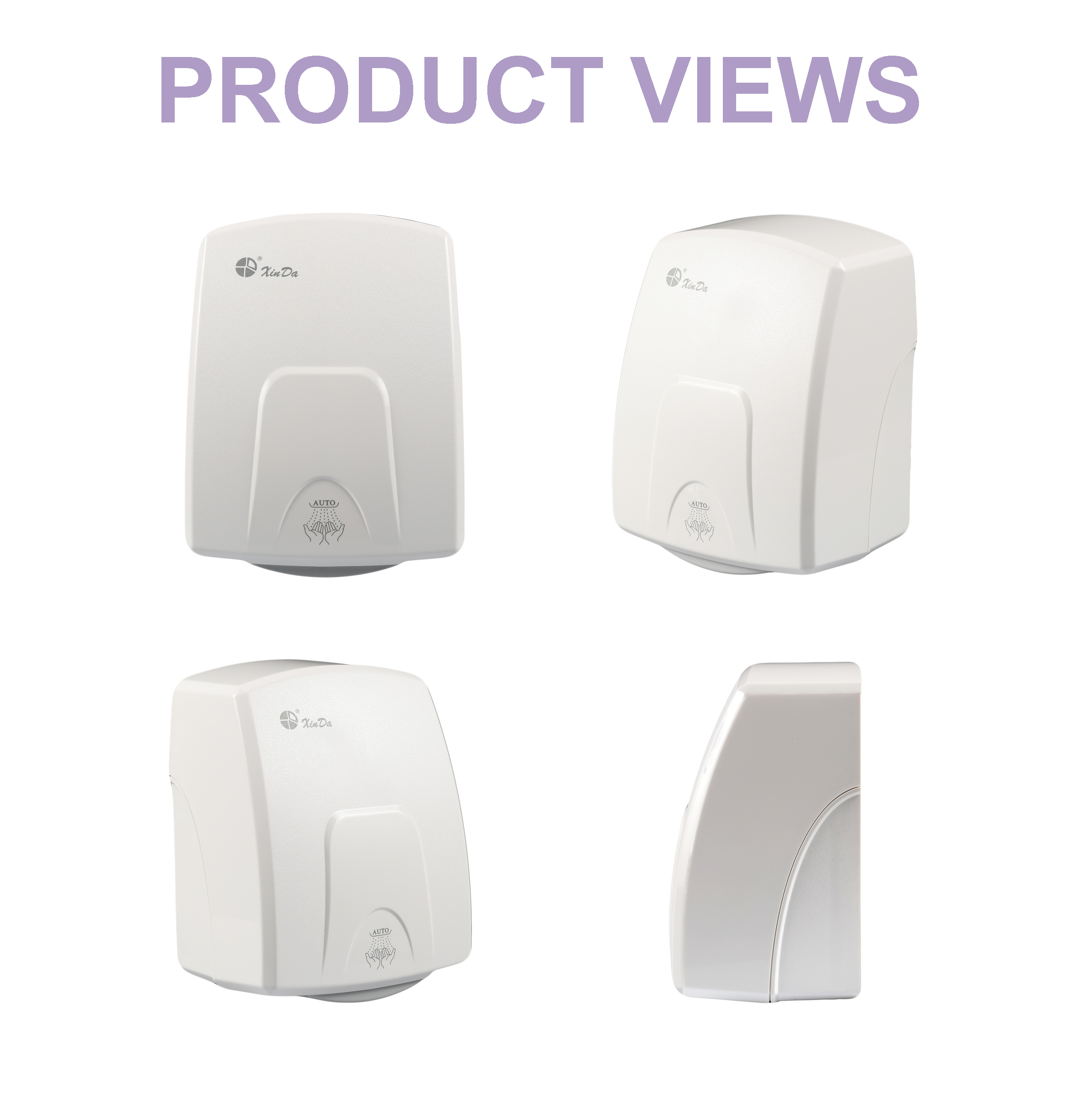 Secador de manos profesional de plástico con sensor infrarrojo automático XinDa GSQ150 para secador de manos de baño