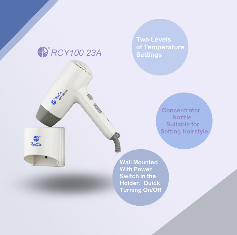 XinDa RCY-100 23A 1800W Negativo Iónico Venta al por mayor Secador de cabello 3 Ajustes de calor Secador de cabello con difusor